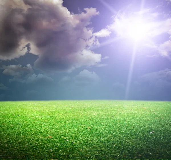 Soccer stadium  and blue sky — Stock Photo, Image