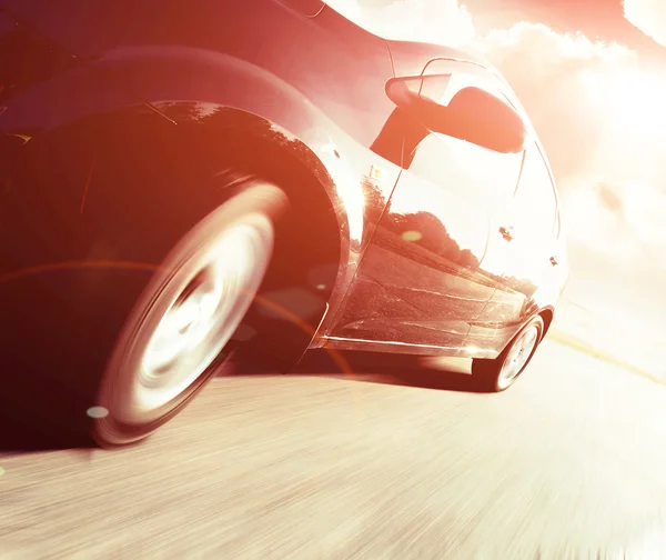 Side view of  car in turn — Stock Photo, Image