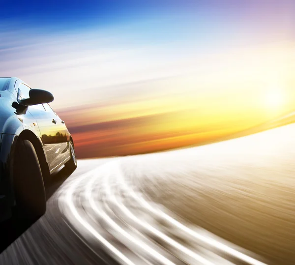 Carro de alta velocidade, Motion Blur — Fotografia de Stock