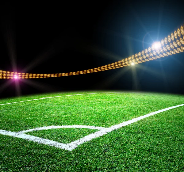 Soccer stadium with thw lights — Stock Photo, Image