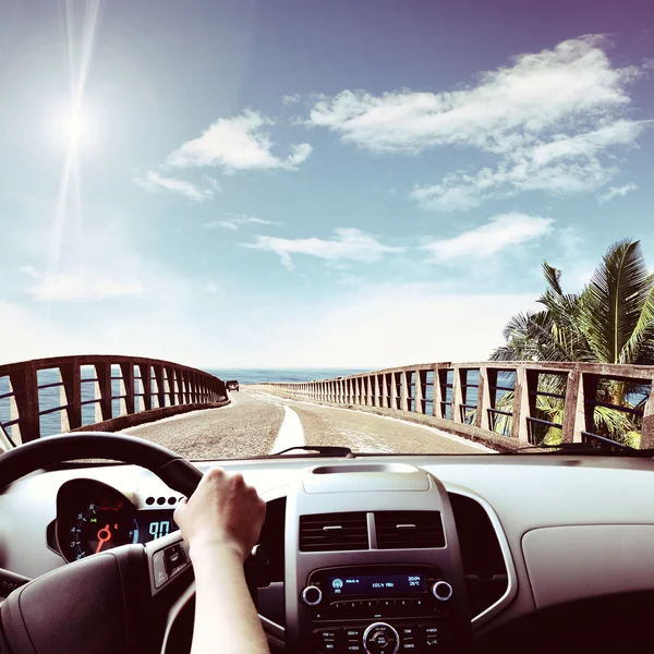 Driver hands on steering wheel Stock Photo by ©jonson 81383910