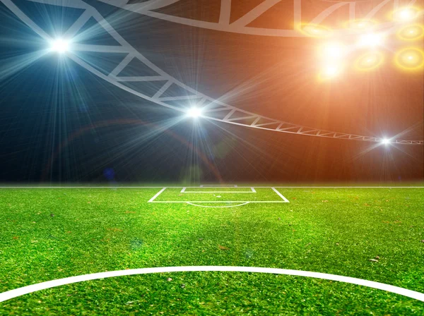 Soccer stadium with bright lights — Stock Photo, Image