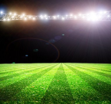 gece ve Futbol Stadyumu ışıkları