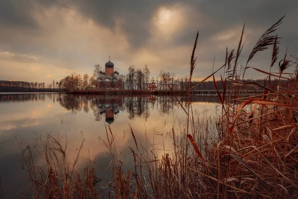 Holy Vvedensky Island Hermitage Orthodox Female Monastery Island Vvedensky Lake — Stock Photo, Image