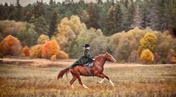 Caccia al cavallo con le signore in abito da equitazione — Foto Stock