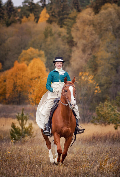 Horse-hunting with ladies in riding habit