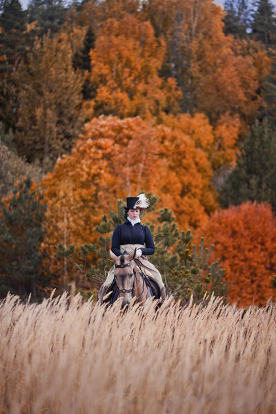 Horse-hunting with ladies in riding habit