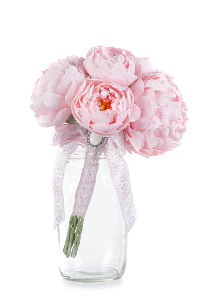 Hochzeit rosa Papier Pfingstrosen Blumen — Stockfoto