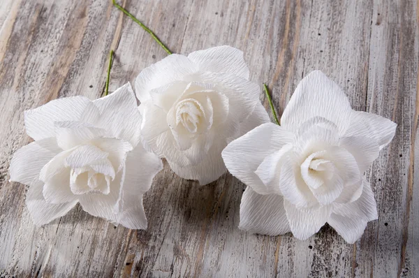 White narcissus paper flowers — Stock Photo, Image