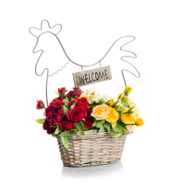 Rooster shaped flower pot — Stock Photo, Image