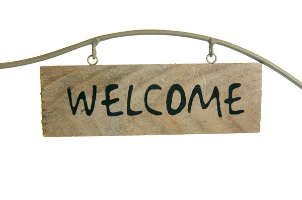 Welcome  vintage wooden sign — Stock Photo, Image