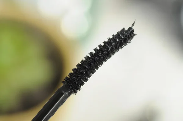 Penseel van zwarte mascara — Stockfoto