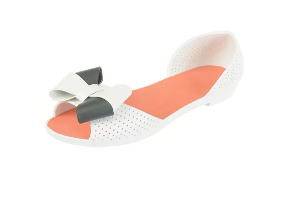 Bow flat female summer  shoe — Stock Photo, Image