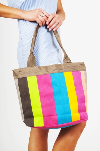Bag in hand of stylish woman — Stock Photo, Image