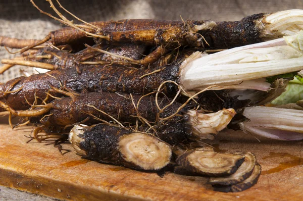 Frische Klettenwurzeln. — Stockfoto