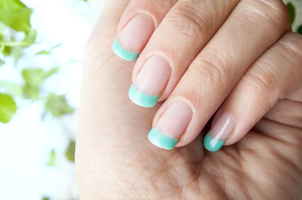 Fresh mint nails design — Stock Photo, Image