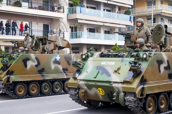 Ohi Day desfile de tecnologia militar em Salónica — Fotografia de Stock