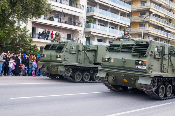 Ohi Day desfile de tecnologia militar em Salónica — Fotografia de Stock