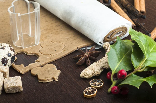 Cookies och ingefära degen — Stockfoto