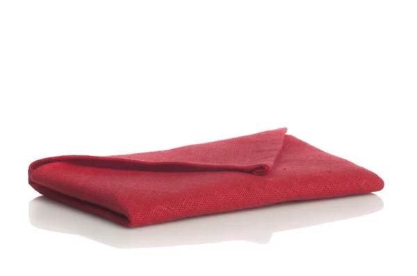 Guardanapo vermelho dobrado — Fotografia de Stock