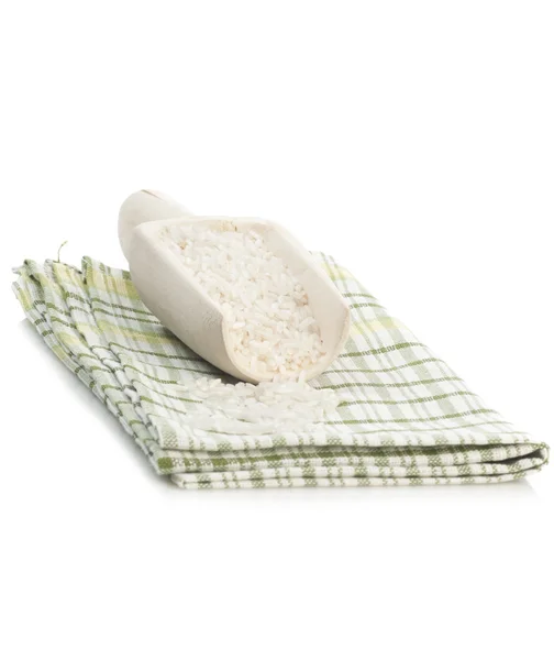 Polished long rice in scoop — Stock Photo, Image