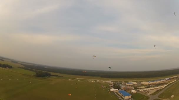 Wingsuit kudde landing — Stockvideo