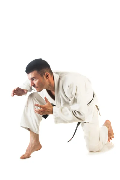 Uomo che pratica il jiu-jitsu brasiliano (BJJ ) — Foto Stock