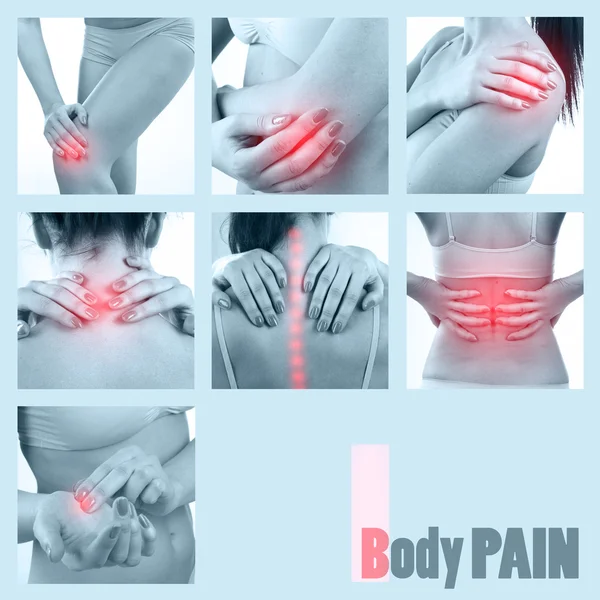 Collage of Woman's body pain — Stock Photo, Image