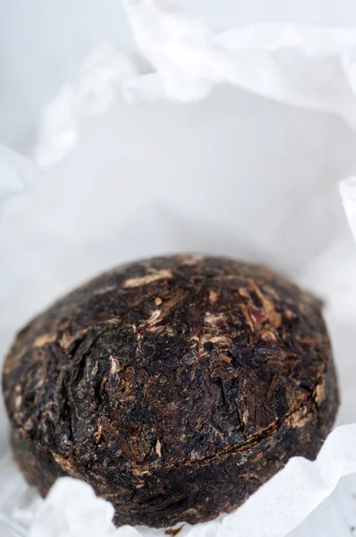 Brique de thé noir pu-erh — Photo