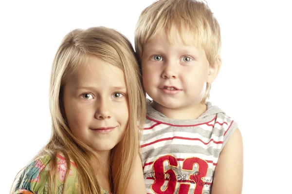 小男孩和女孩的肖像 — 图库照片