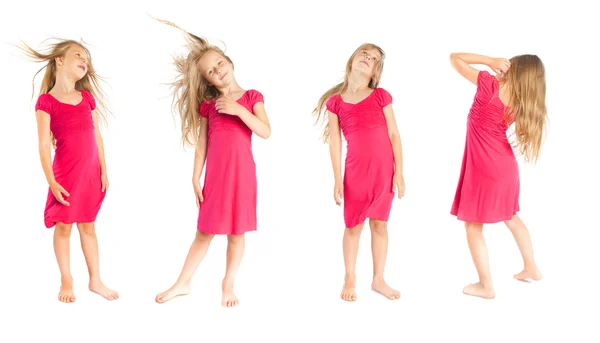 Conjunto de menina com cabelo comprido — Fotografia de Stock