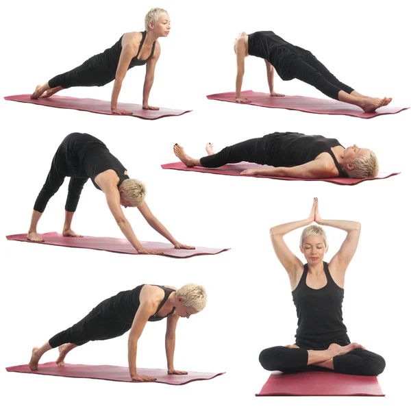 Woman doing yoga exercises — Stock Photo, Image