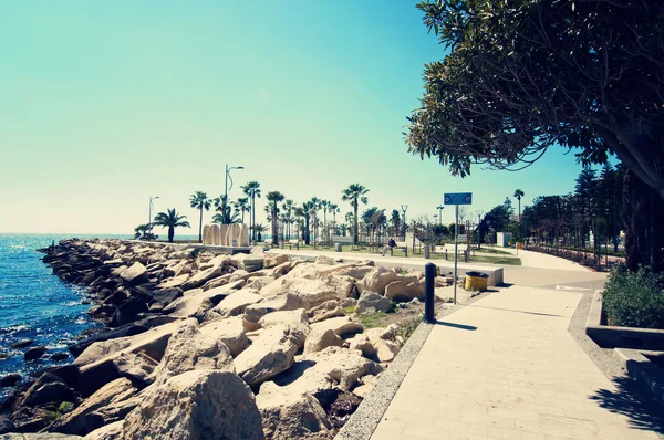 Primera línea de mar en Limassol, Chipre — Foto de Stock