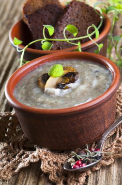 Mantar kremalı çorba.