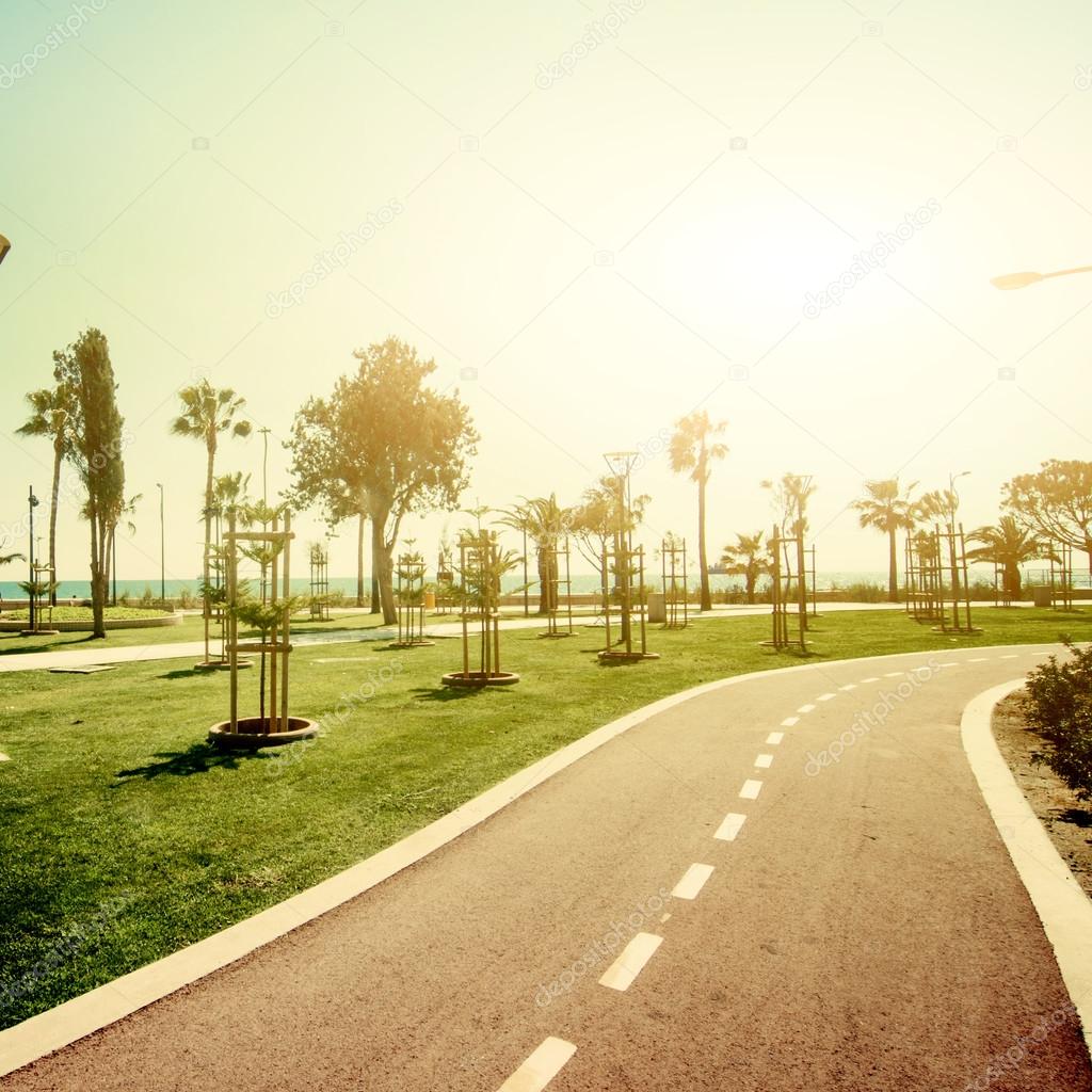 Bicycle path with Instagram filter