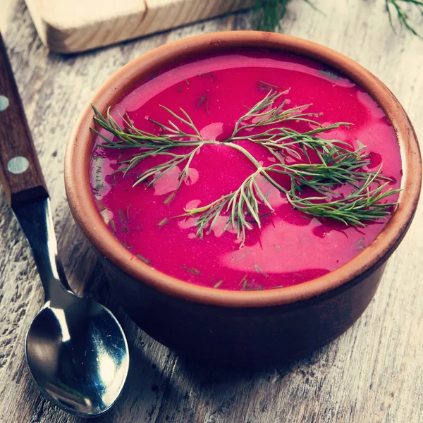 Sopa de beterraba fria — Fotografia de Stock