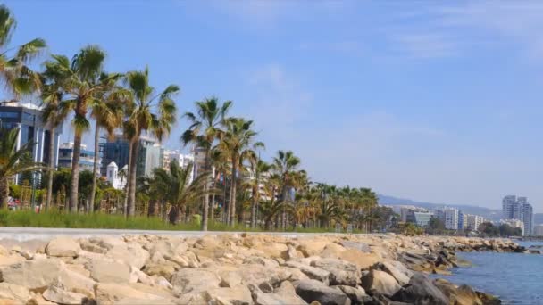 Havet i limassol, Cypern — Stockvideo