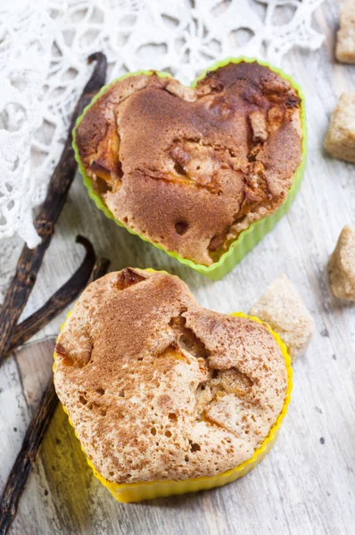 Homemade heart shaped muffins — Stock Photo, Image