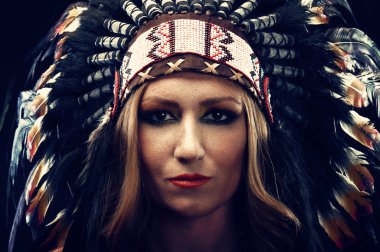 Geleneksel Hint headdress kadında