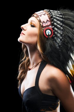 Geleneksel Hint headdress kadında