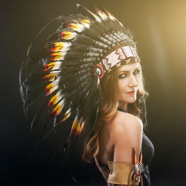 Geleneksel Hint headdress kadında