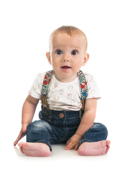 Cute surprised baby girl — Stock Photo, Image