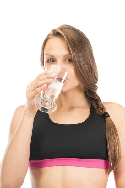 Schönes Mädchen trinkt Wasser — Stockfoto