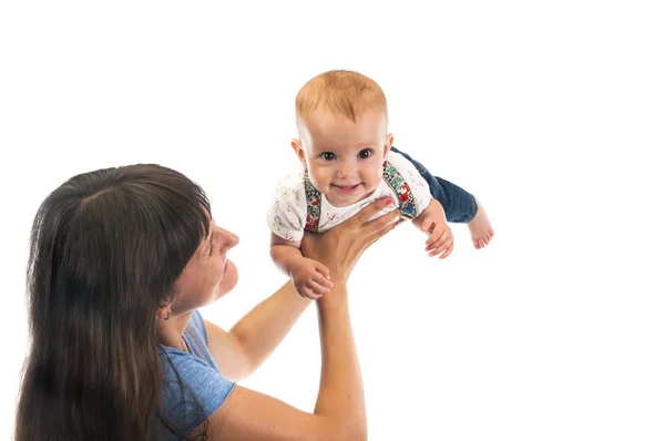 Mãe brincando com a pequena filha — Fotografia de Stock