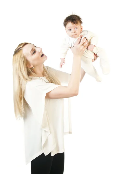 Little boy in hands of mother — Stock Photo, Image