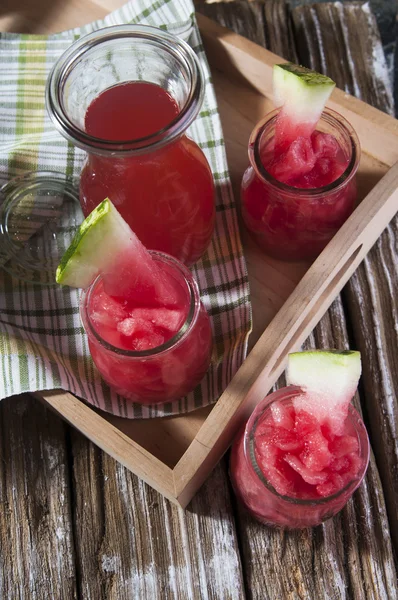 Watermelon granita dengan irisan melon — Foto Stok Gratis