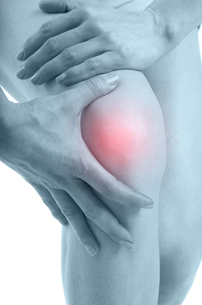Žena s bolestí kolena — Stock fotografie