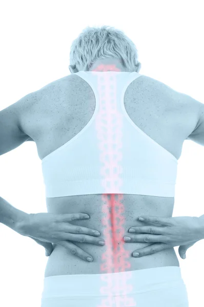 Woman with pain in spine — Stock Photo, Image