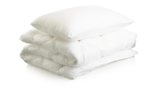 White blanket and pillow — Stock Photo, Image