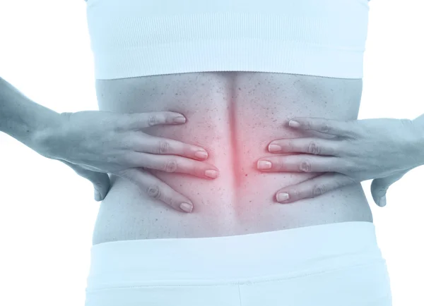 Woman with pain in spine Stock Photo